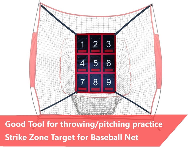 CORECISE Numbered Strike Zone Target for Baseball Softball net,Throwing Pitching Hitting Batting Catching Practice Targets net with 9 Target Number Zones,Pitcher Accuracy Training Aids Equipment - Image 2